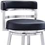 Madrid 26" Black Faux Leather Swivel Counter Stool