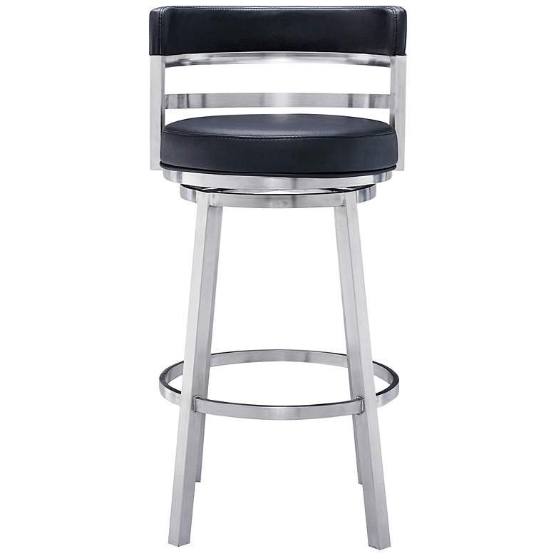 Image 6 Madrid 26 inch Black Faux Leather Swivel Counter Stool more views