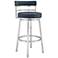 Madrid 26" Blue Faux Leather Swivel Counter Stool