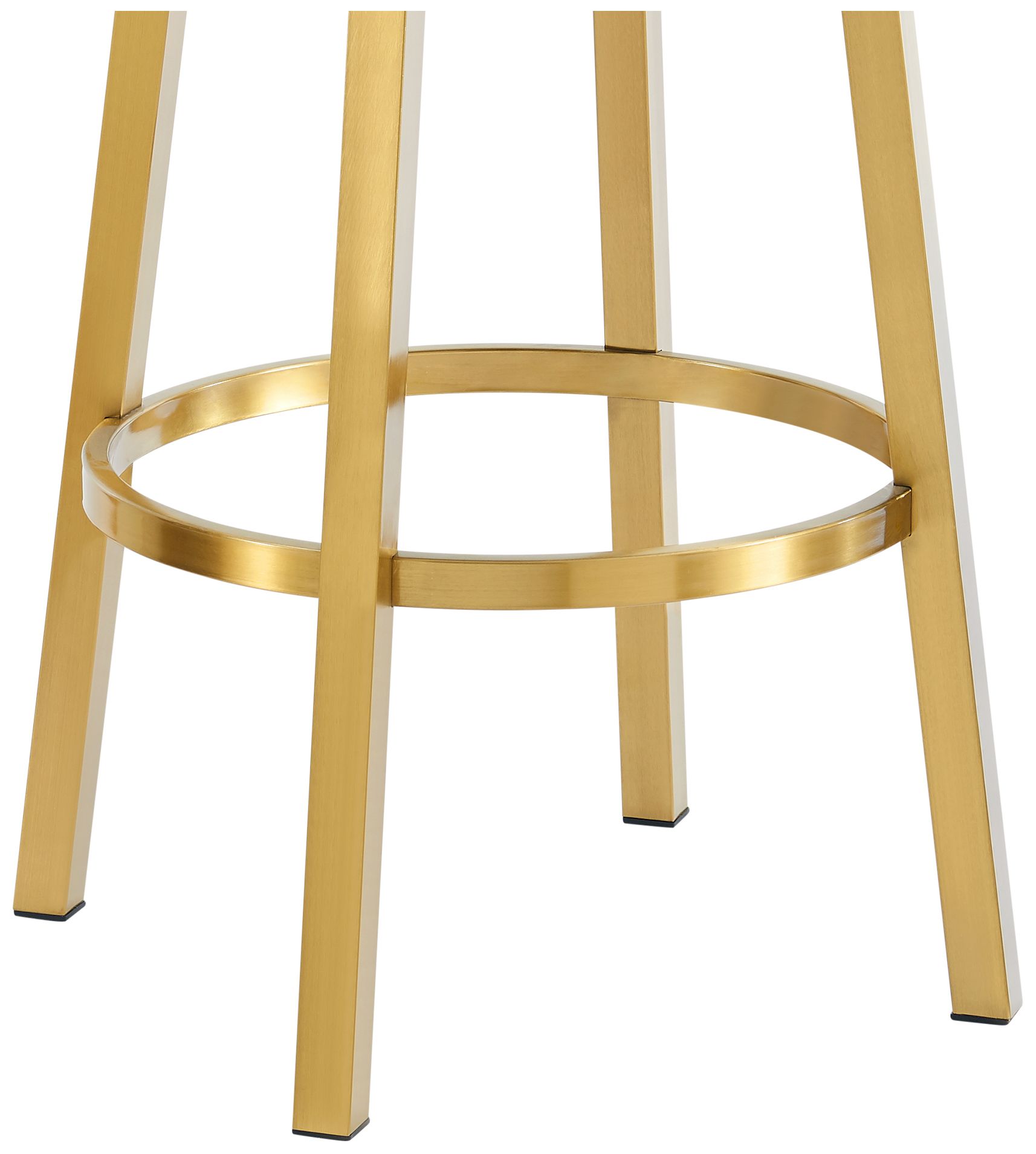 Madrid 26" Gray Faux Leather and Gold Swivel Counter Stool