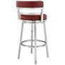 7_Madrid 26" Red Faux Leather Swivel Counter Stool more views
