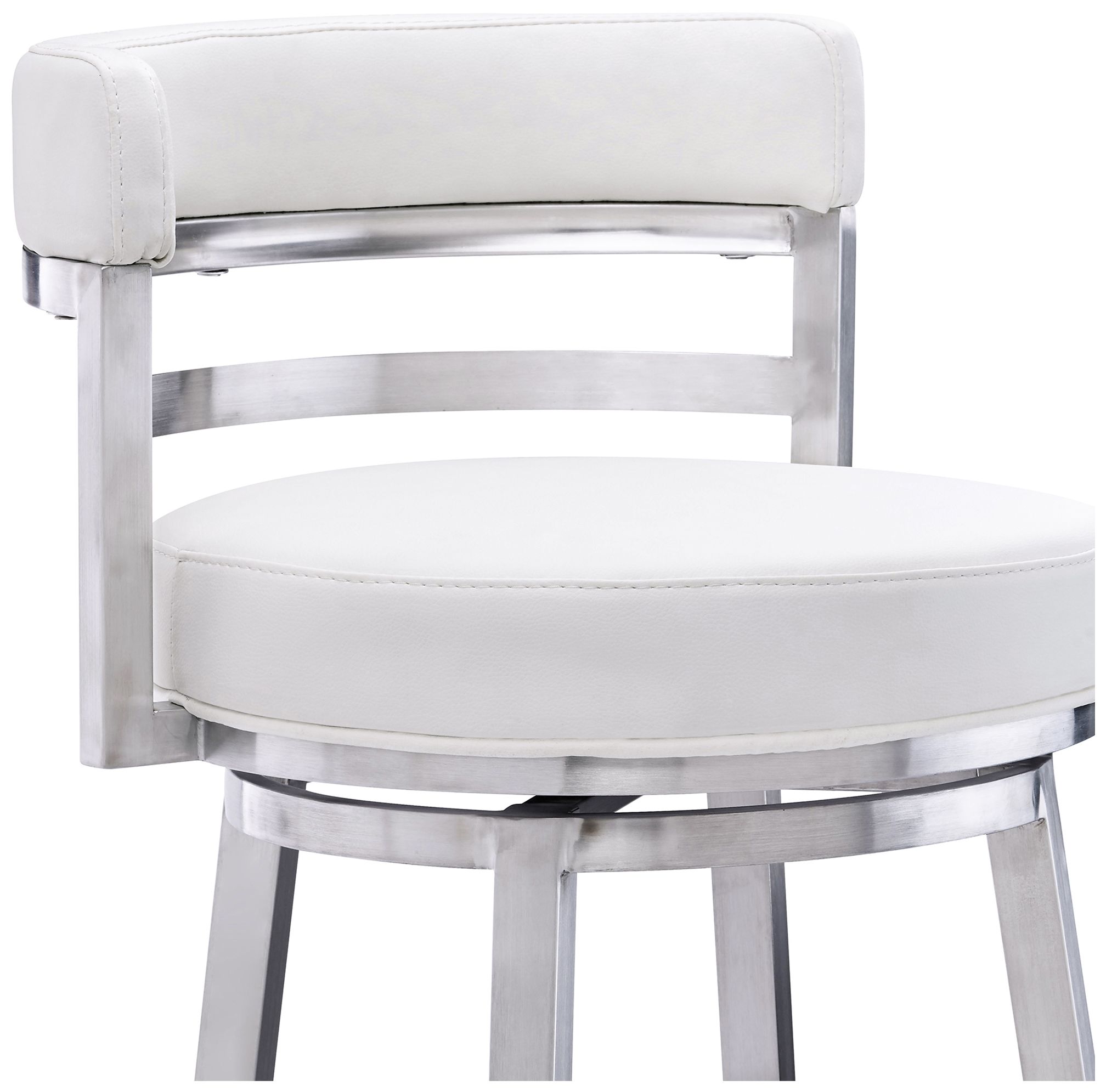Madrid 26" White Faux Leather Swivel Counter Stool 291E1 Lamps Plus