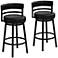 Madrid 30 1/2" Black Faux Leather Swivel Bar Stools Set of 2