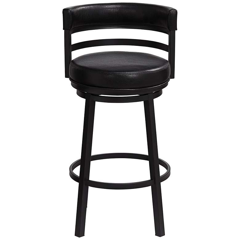 Image 6 Madrid 30 1/2" Black Faux Leather Swivel Bar Stools Set of 2 more views