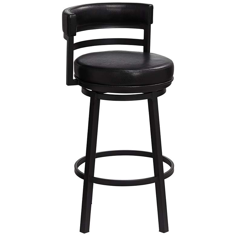 Image 7 Madrid 30 1/2" Black Faux Leather Swivel Bar Stools Set of 2 more views