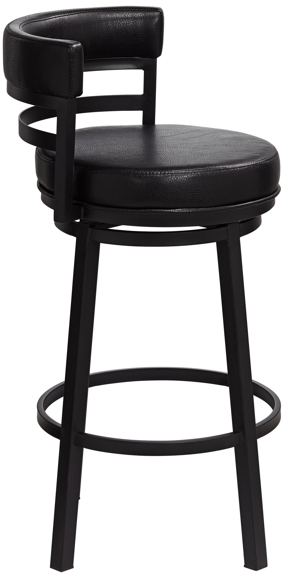 Madrid 30 1/2" Black Faux Leather Swivel Bar Stools Set of 2