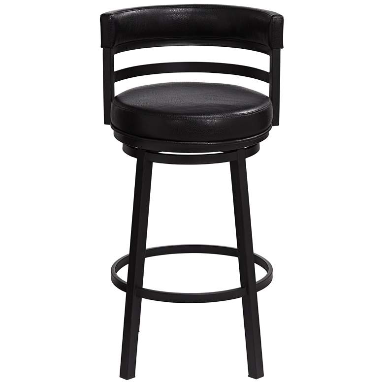 Image 7 Madrid 30 1/2" Ford Black Faux Leather Swivel Bar Stool more views