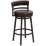 Madrid 30" Ford Brown Faux Leather Swivel Bar Stool