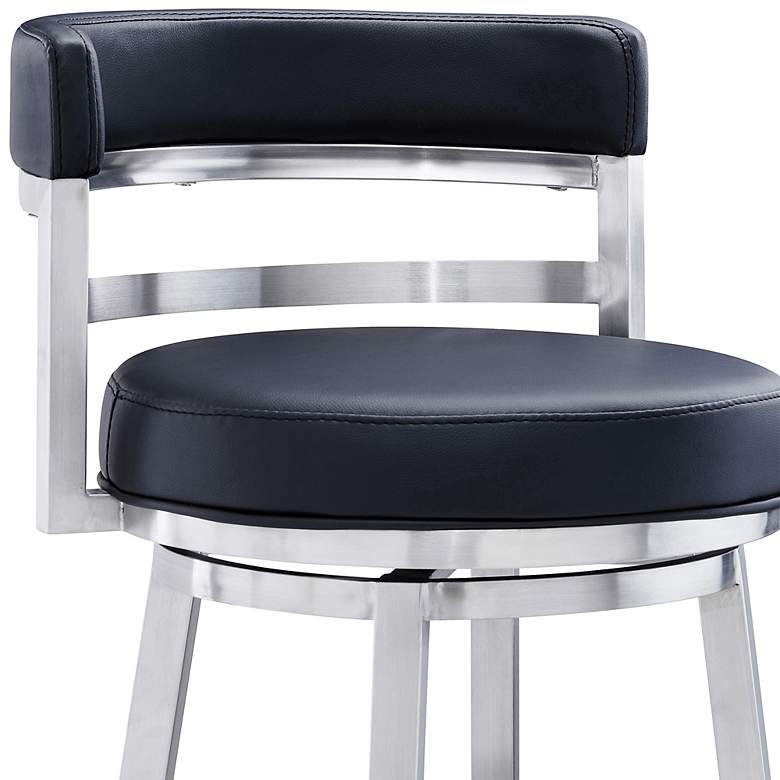 Image 3 Madrid 30" Black Faux Leather Swivel Bar Stool more views