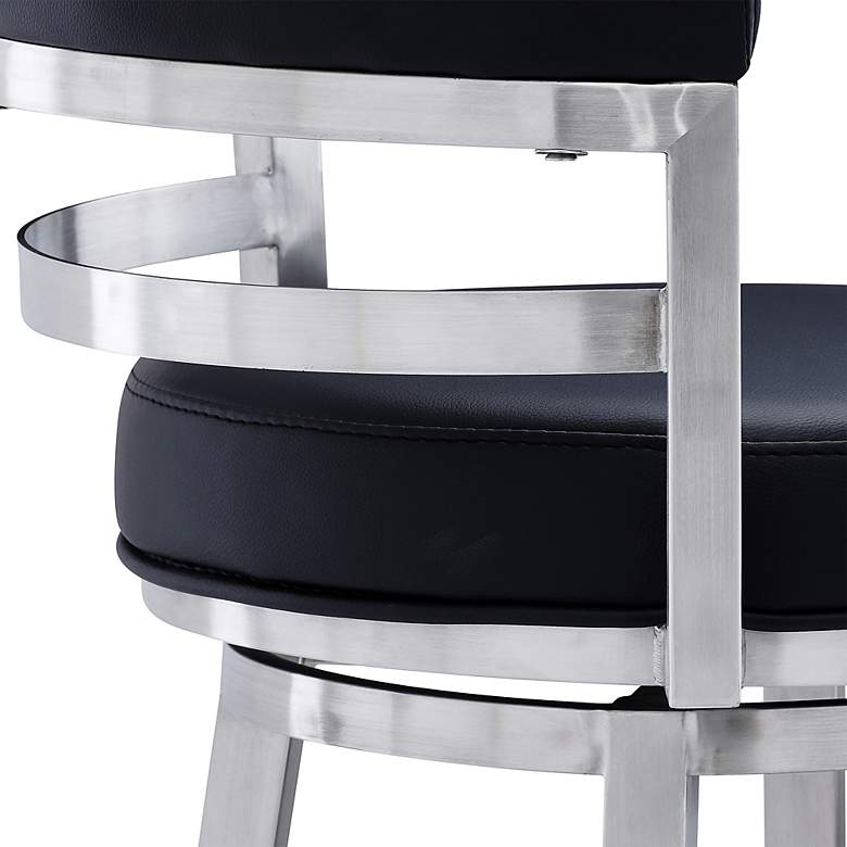 Image 4 Madrid 30" Black Faux Leather Swivel Bar Stool more views
