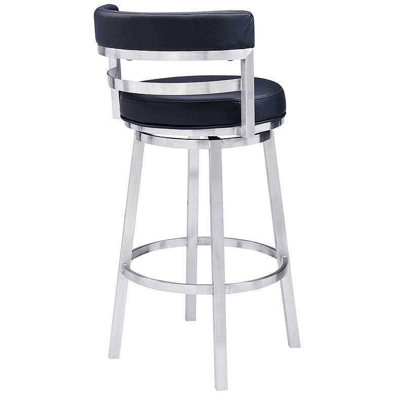 Image 6 Madrid 30" Black Faux Leather Swivel Bar Stool more views