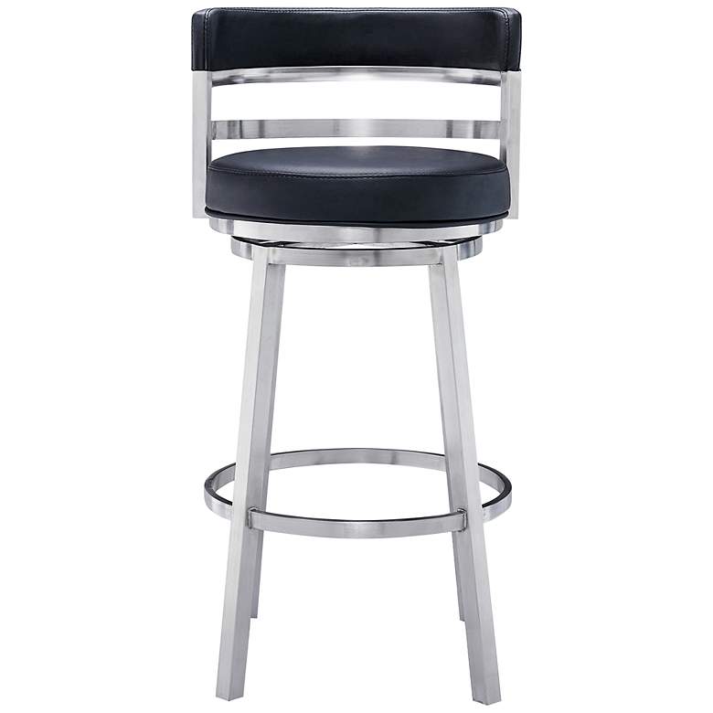 Image 7 Madrid 30" Black Faux Leather Swivel Bar Stool more views