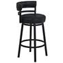 2_Madrid 30" Ford Black Faux Leather Swivel Bar Stool
