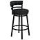 Madrid 30" Ford Black Faux Leather Swivel Bar Stool