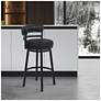 1_Madrid 30" Ford Black Faux Leather Swivel Bar Stool