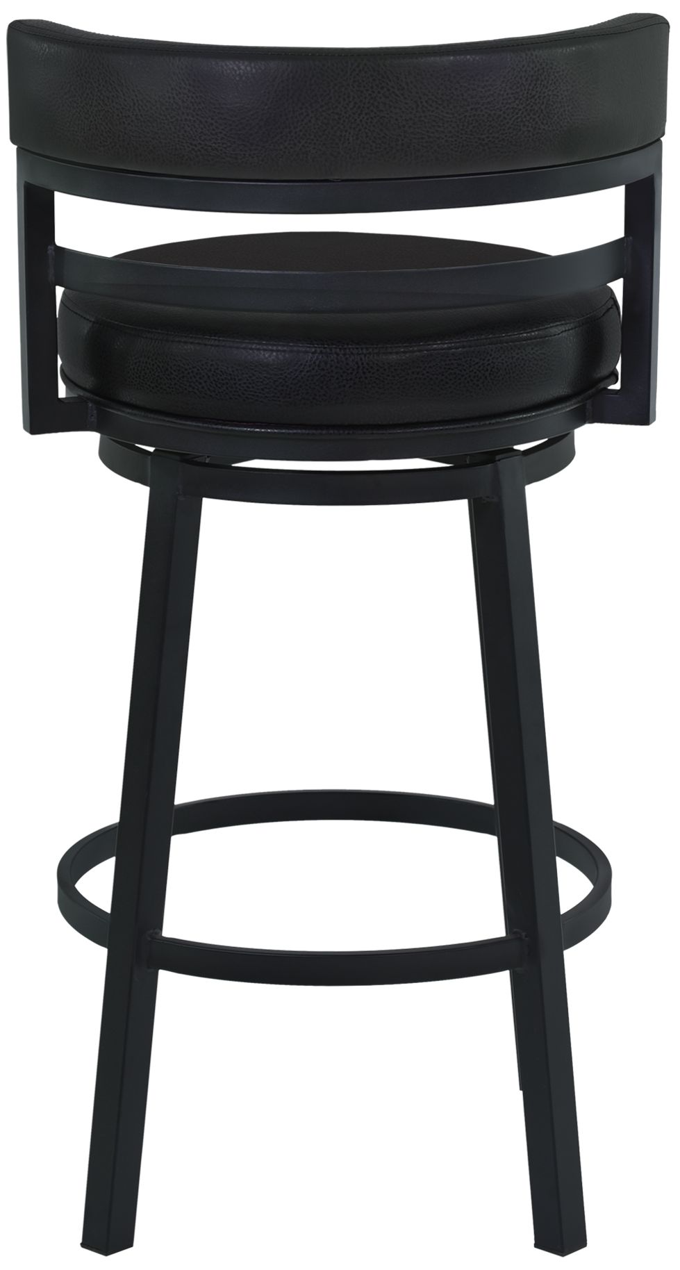 Image 4 Madrid 30" Ford Black Faux Leather Swivel Bar Stool more views