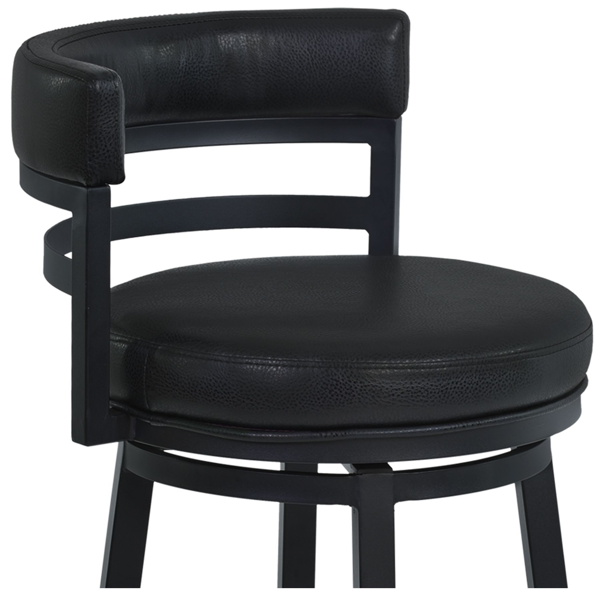 Image 5 Madrid 30" Ford Black Faux Leather Swivel Bar Stool more views