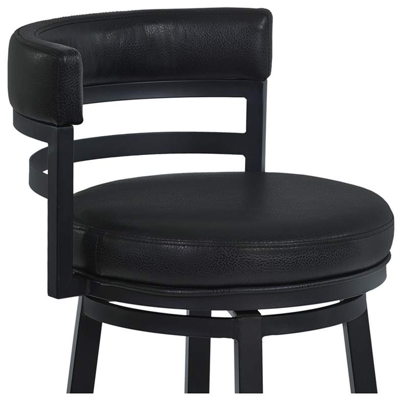 Image 5 Madrid 30" Ford Black Faux Leather Swivel Bar Stool more views