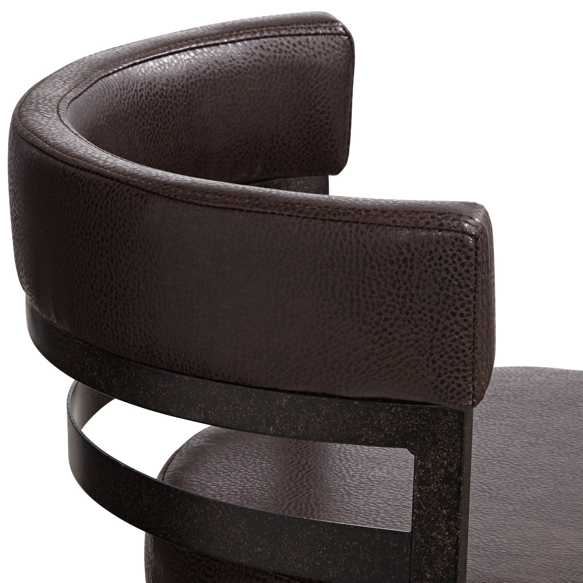 Madrid 30" Ford Brown Faux Leather Swivel Bar Stool 35R38 Lamps Plus