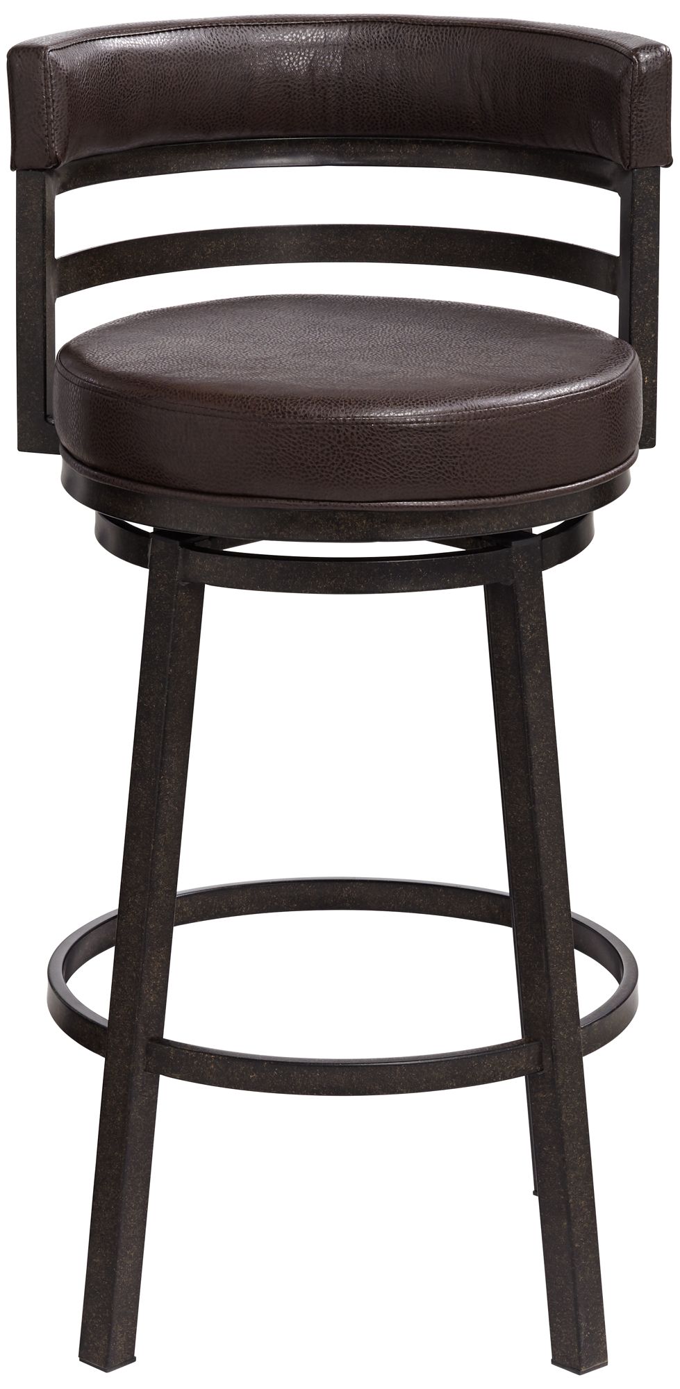 Madrid 30" Ford Brown Faux Leather Swivel Bar Stool 35R38 Lamps Plus