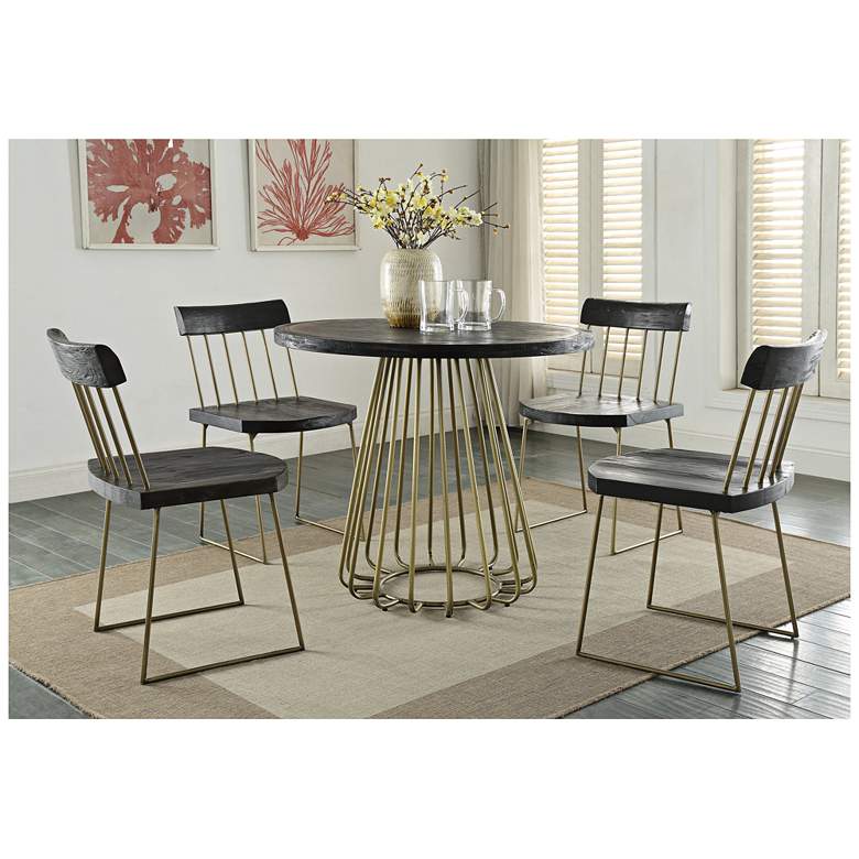 Image 1 Madrid 35 1/2 inch Wide Black Pine 5-Piece Modern Dining Set