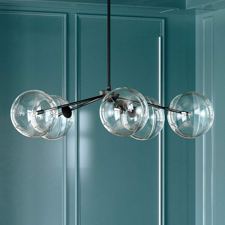 Image 1 Madrid 54" Wide Soft Black 5-Light Chandelier