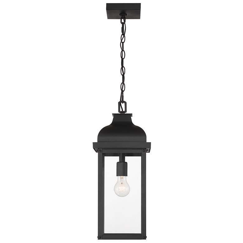 Image 2 Madrid 8" Wide Black Outdoor Pendant w/ Clear Shade more views