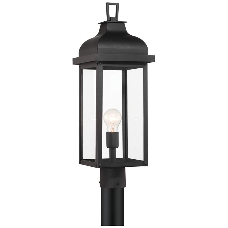 Image 1 Madrid 8" Wide Black Outdoor Post Light w/ Clear Shade