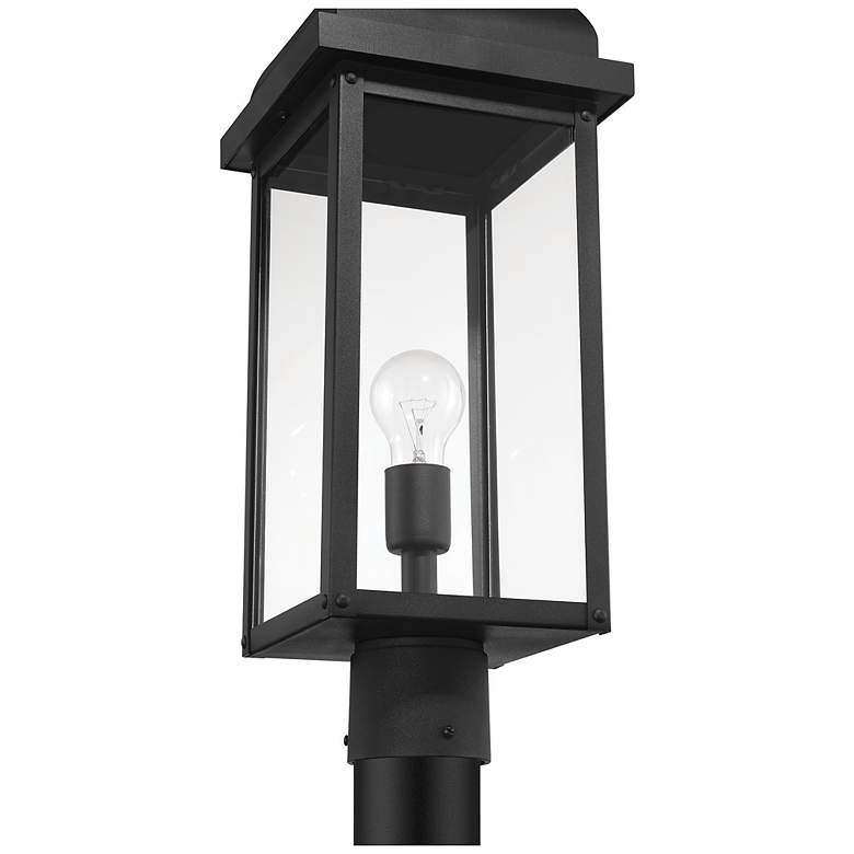 Image 3 Madrid 8" Wide Black Outdoor Post Light w/ Clear Shade more views