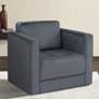 Madrid Gray Velvet Fabric Tufted Swivel Accent Chair