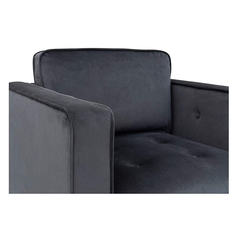 Image 3 Madrid Gray Velvet Fabric Tufted Swivel Accent Chair more views