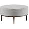 Madrona 24"W Gray Fabric Round Cocktail Ottoman/Coffee Table