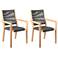Madsen Set of 2 Outdoor Dining Chairs with Grey Teak Finish in Eucalyptus