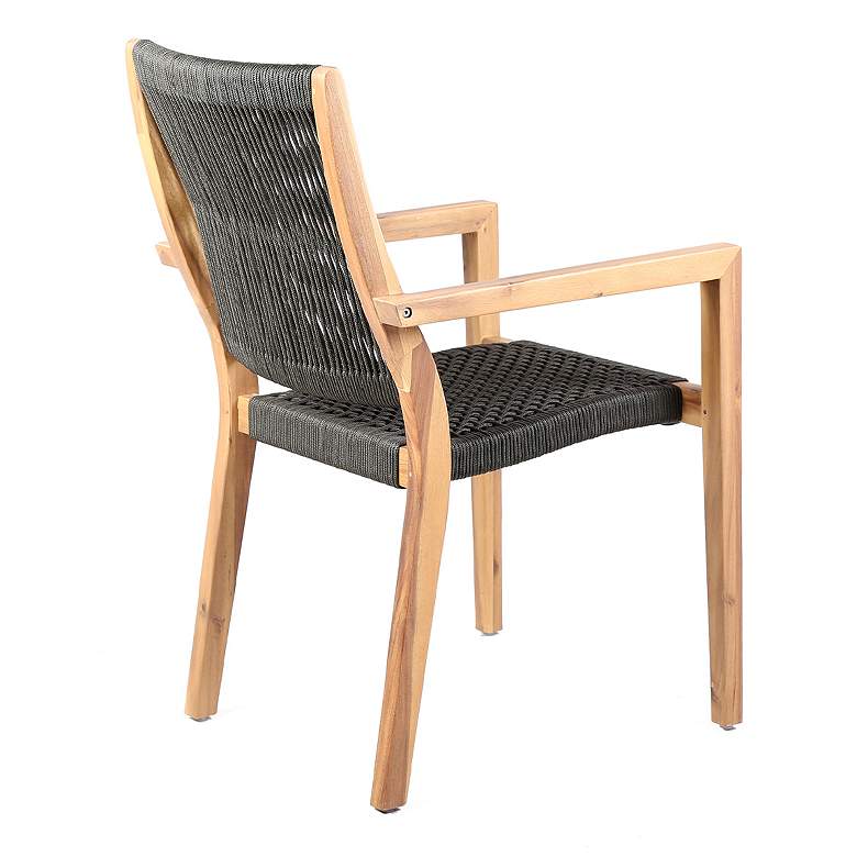 Image 2 Madsen Set of 2 Outdoor Dining Chairs with Grey Teak Finish in Eucalyptus more views