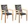 Madsen Set of 2 Outdoor Dining Chairs with Teak Finish in Eucalyptus Wood