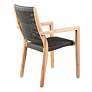 Madsen Set of 2 Outdoor Dining Chairs with Teak Finish in Eucalyptus Wood