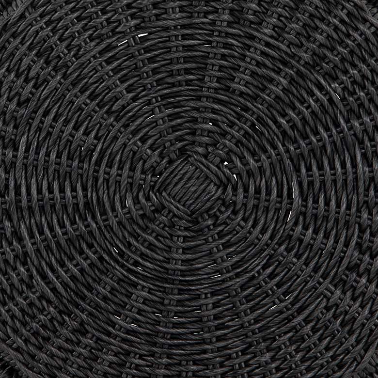 Image 2 Madura 18" Wide Vintage Coal Round Wicker End Table more views