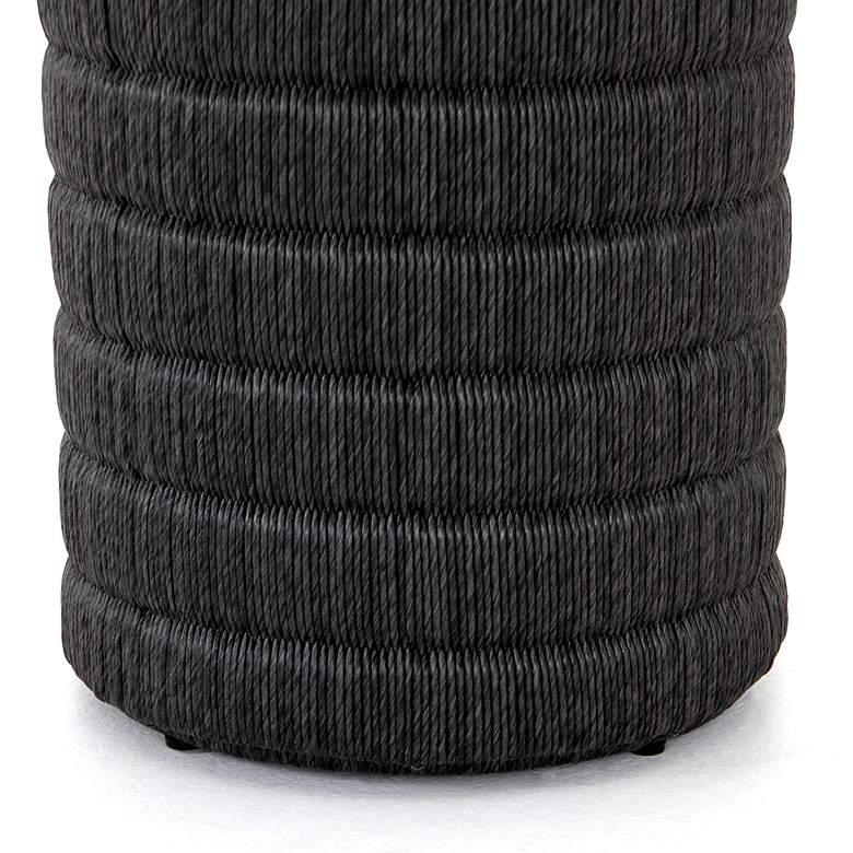 Image 3 Madura 18" Wide Vintage Coal Round Wicker End Table more views