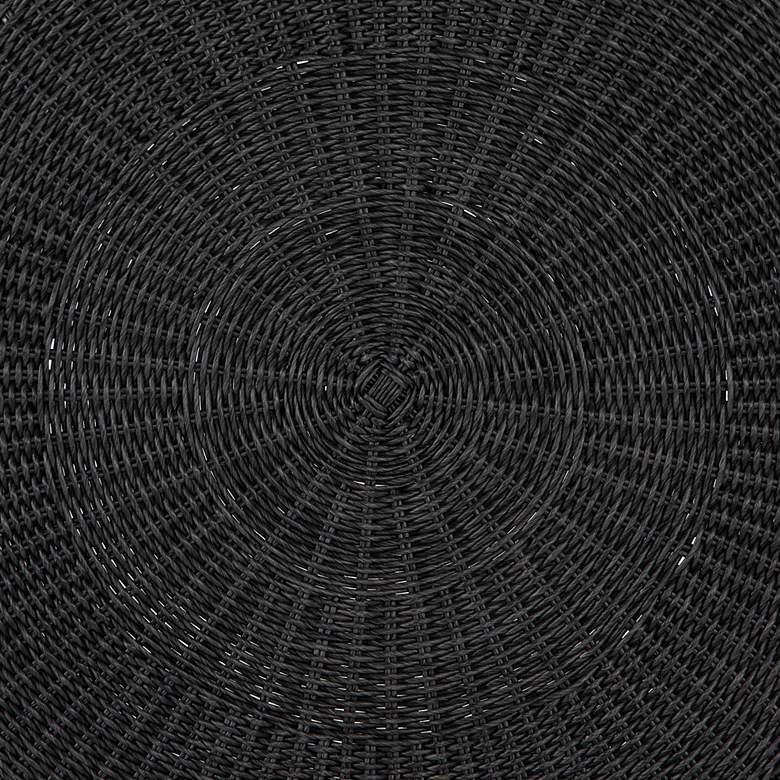 Image 3 Madura 36 inch Wide Vintage Coal Round Wicker Coffee Table more views