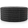 Madura 36" Wide Vintage Coal Round Wicker Coffee Table