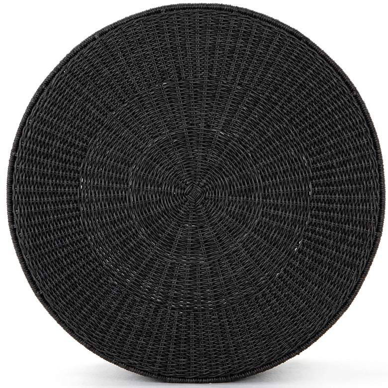 Madura 36&quot; Wide Vintage Coal Round Wicker Coffee Table more views