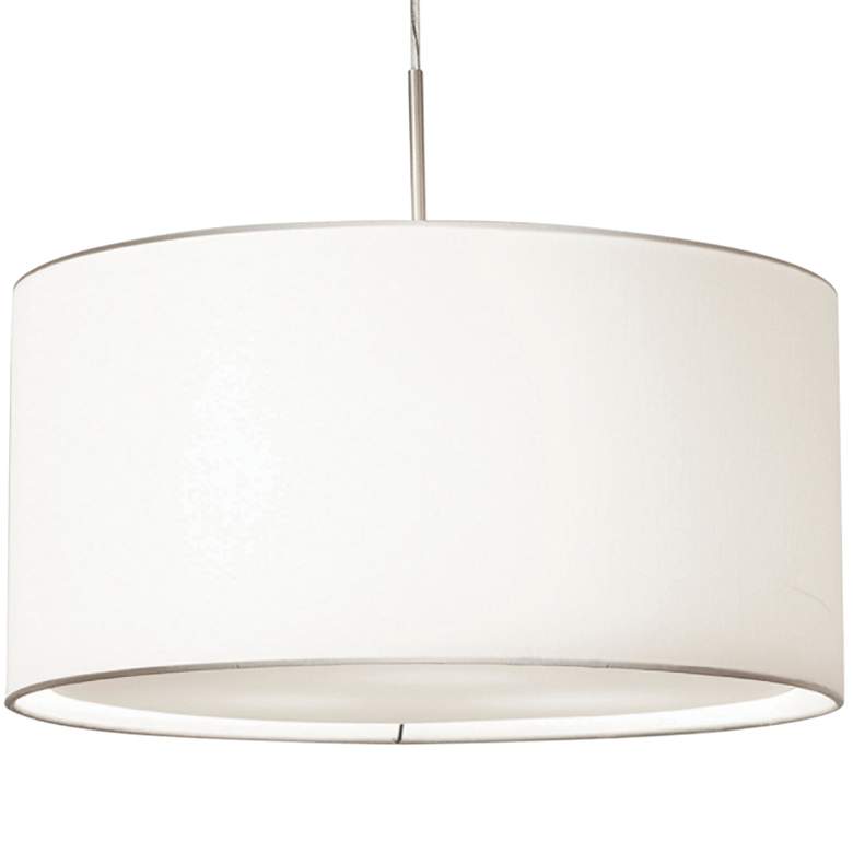 Image 2 Mae 20 inch Wide Satin Nickel and White Drum Pendant Light more views