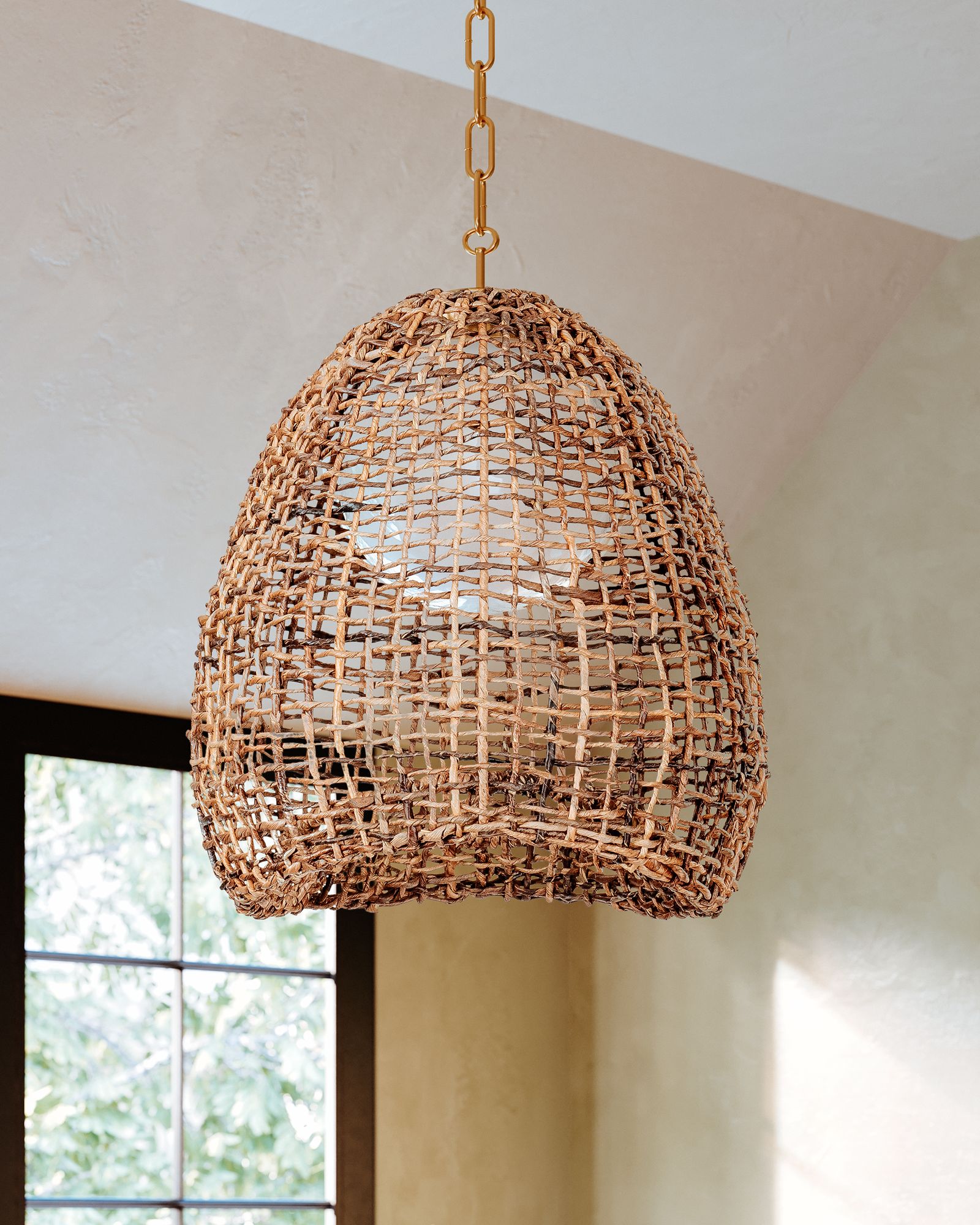 Image 3 Maester 24" Wide Vintage Gold Leaf Pendant Light more views