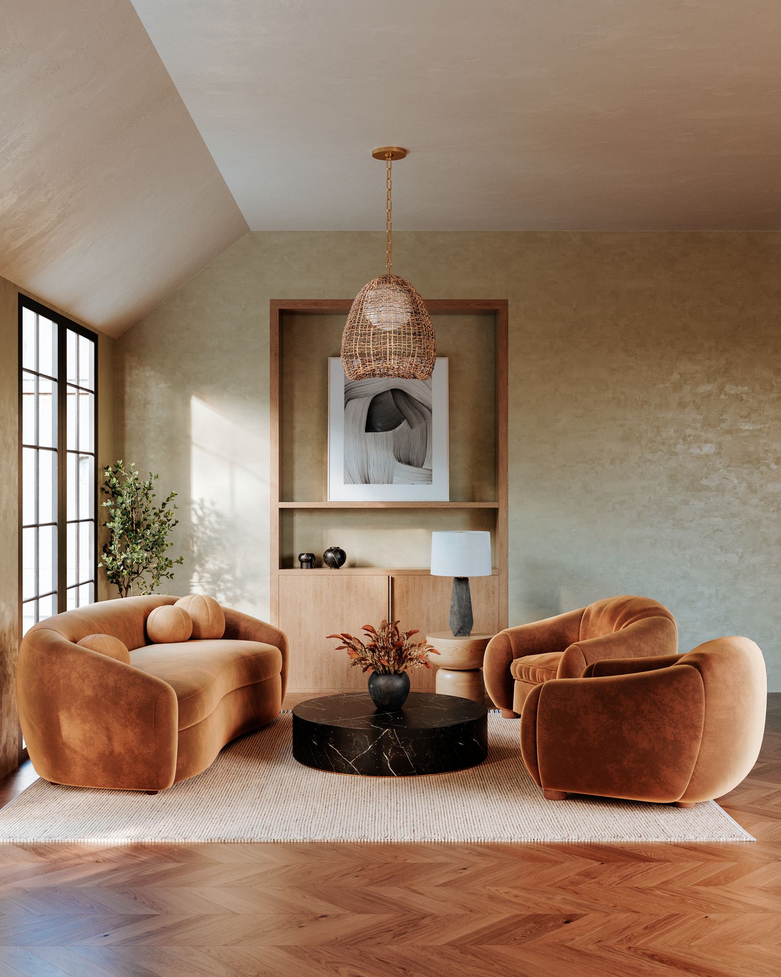 Image 4 Maester 24" Wide Vintage Gold Leaf Pendant Light more views