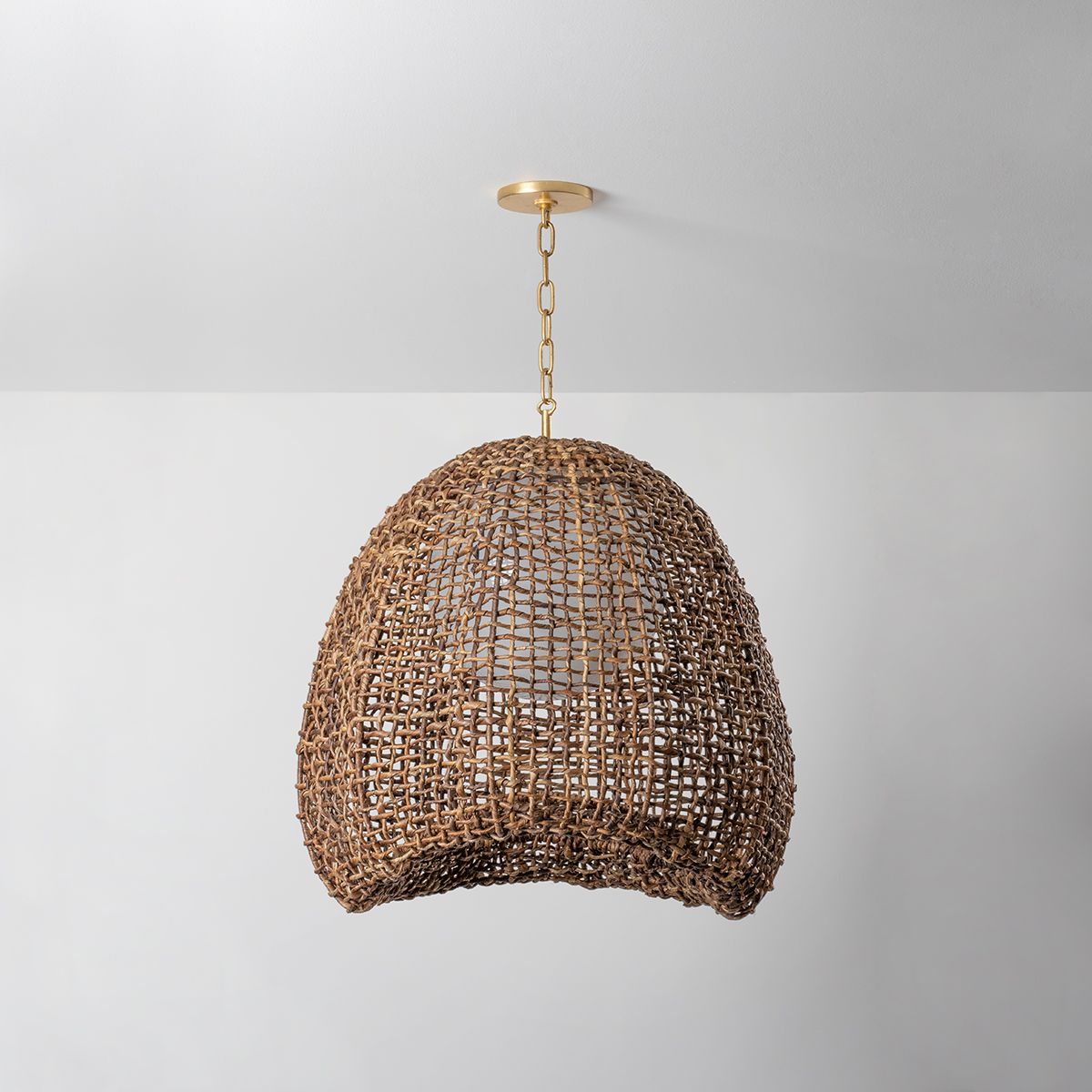 Image 6 Maester 24" Wide Vintage Gold Leaf Pendant Light more views