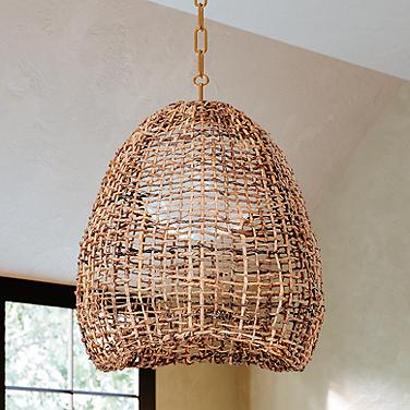 Maester 24" Wide Vintage Gold Leaf Pendant Light
