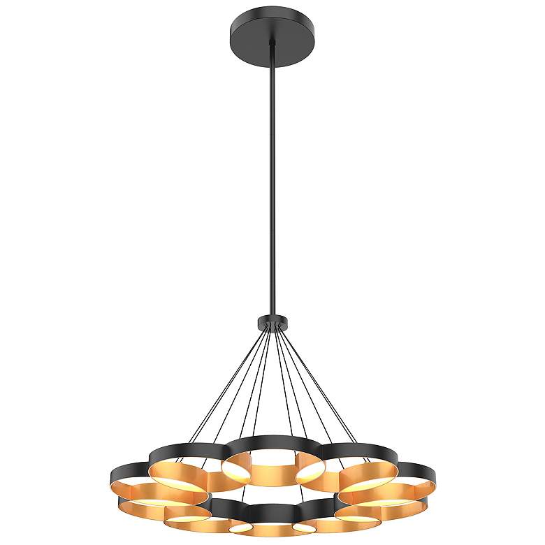 Image 3 Maestro 32 1/4" Wide Black and Gold LED Chandelier more views