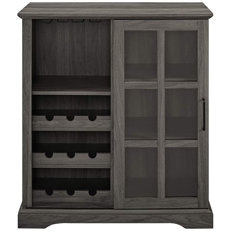 Maeve 31 1/2&quot; Wide Slate Gray Wood 1-Door Bar Cabinet more views