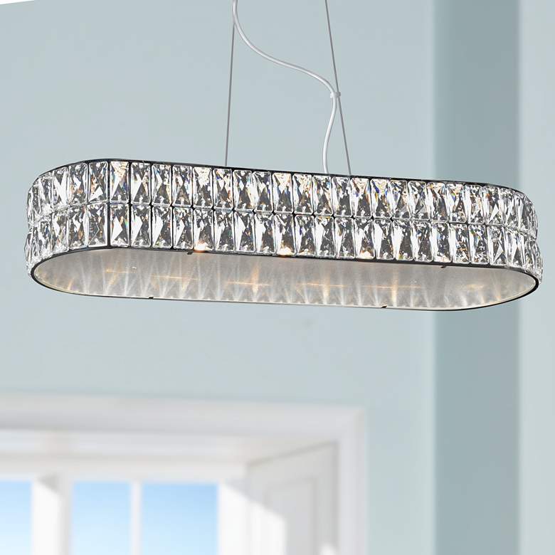 Image 1 Magari 26 1/4" Wide Chrome LED Kitchen Island Light Pendant