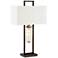 Magee Bronze-Rubbed Table Lamp with Night Light